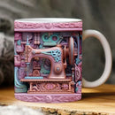 Axyaa Space Design Sewing Machine Ceramic Mug - Creative Gift for Sewing Lovers