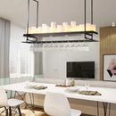 Axyaa Iron Art Glass Candle Chandelier for Home, Restaurant, Kitchen - LED Pendant Lighting