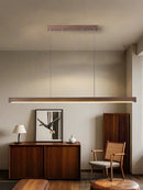 Axyaa Modern Walnut Wood Bar Pendant Lights - Adjustable Height Hanging Light