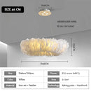 Axyaa Modern Donut Pendant Light: Stylish White Feather Lamp for Romantic Master Bedrooms