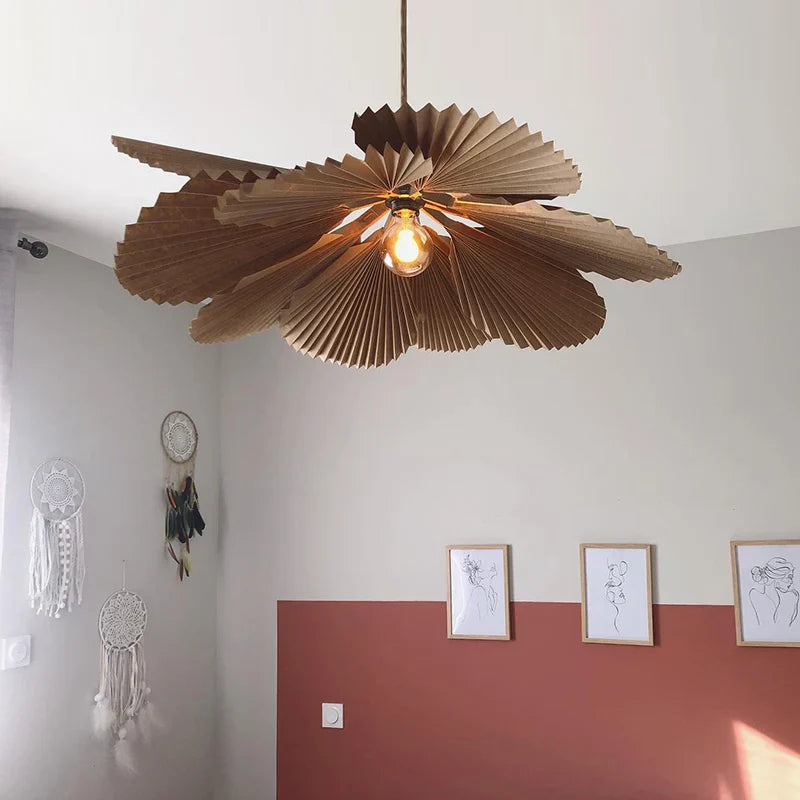 Axyaa Wabi Sabi Paper Ceiling Lamp Chandelier LED Pendant Lights Home Decor Luster