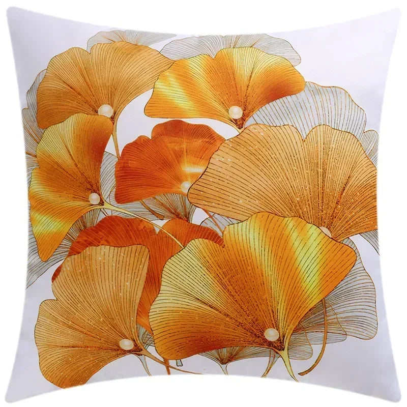Axyaa Blue Floral Print Cushion Cover 45x45cm - Modern Sofa Car Decorative Pillow Cover