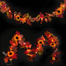 Axyaa Gold Maple Leaf & Sunflower LED Hanging Autumn Vine for Thanksgiving Decor