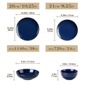 Axyaa Ceramic Dinnerware Set, Modern Relief Design, 12/16 Piece, for Dining Essentials