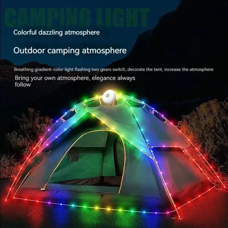 Axyaa 10M Waterproof LED Camping Light Strip for Outdoor Atmosphere Decoration