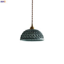 Axyaa Bule Ceramic LED Pendant Lamp Modern Nordic Hanging Light for Bedroom & Restaurant