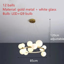 Axyaa Glass Bubble LED Pendant Lights - Modern Living Room Hanging Lamps