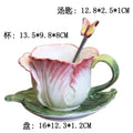 Axyaa Butterfly Ceramic Coffee Cup Set with Spoon & Tray