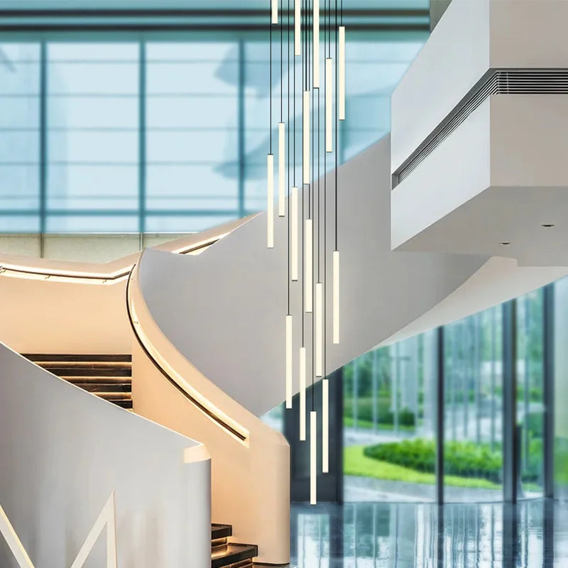 Axyaa Revolve LED Stair Chandelier: Illuminate Your Home with Modern Elegance