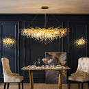 Modern Crystal Led Chandeliers by Axyaa - Elegant Living Room Bedroom Lighting Fixtures