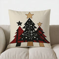 Axyaa Christmas Tree Star Pattern Pillow Cover for Sofa Bedroom Car