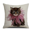 Axyaa Pug Pets Pattern Sofa Cushion Cover Home Decor Pillowcase Linen Cartoon