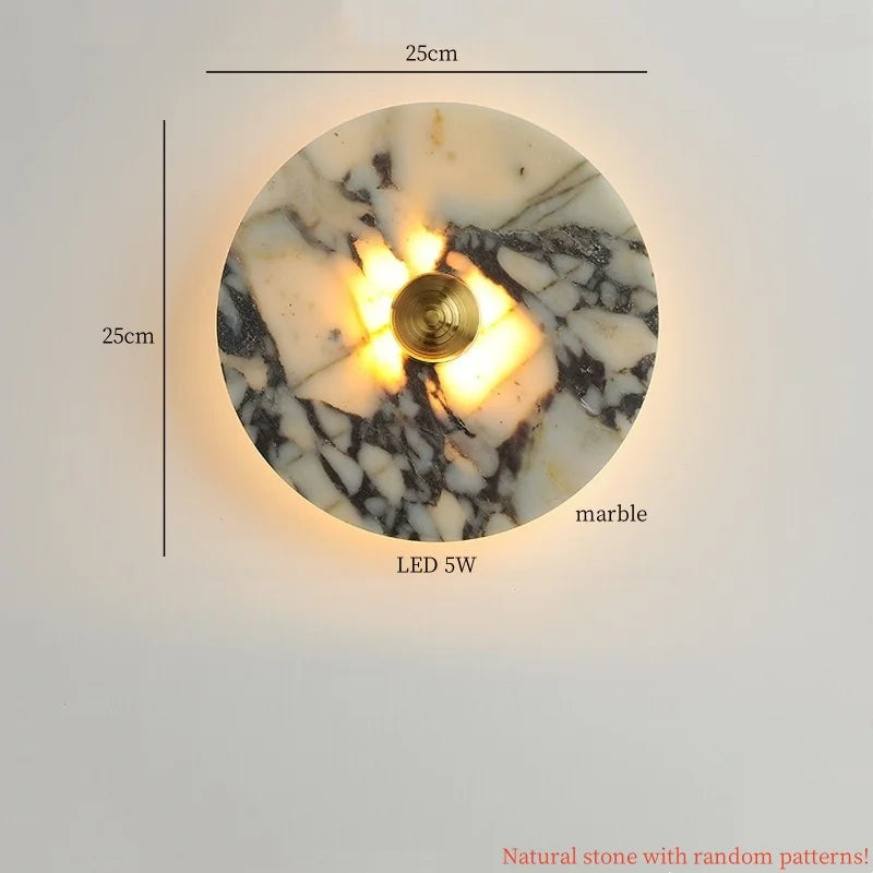 Axyaa Marble LED Wall Lamps - Nordic Minimalism for Bedroom, Bathroom, Living Room