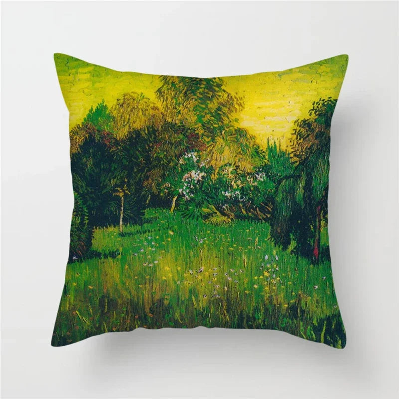 Axyaa Van Gogh Mandala Floral Throw Pillow Cover for Home Decor