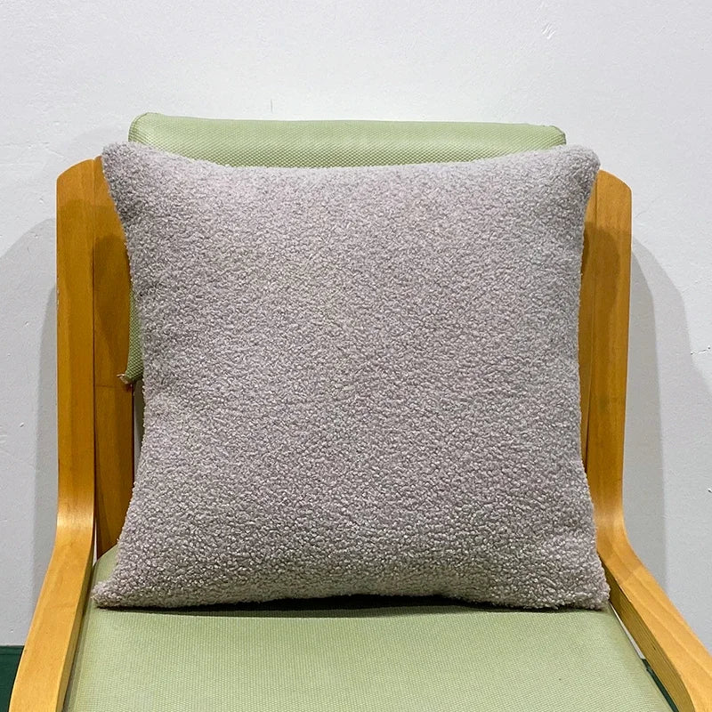 Axyaa Winter Soft Teddy Faux Fur Cushion Cover, Plush Throw Pillow Nordic Style