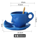 Axyaa Abstract Face Couple Ceramic Coffee Cup and Saucer Set