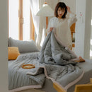 Axyaa Summer Quilt: Solid Color Washed Cotton Single Bed Thin Quilt