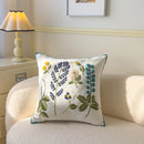 Axyaa Pastoral Flower Embroidery Pillowcase - Canvas Towel Sofa Cushion Cover