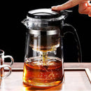 Axyaa Heat Resistant Glass Teapot with One-click Filtering, Tea Water Separation Filter