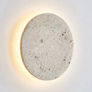 Axyaa Yellow Travertine Round LED Wall Lamp for Japanese Style Bedroom