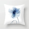 Geometric Blue Ink Flower Pillowcase for Stylish Home Decor by Axyaa