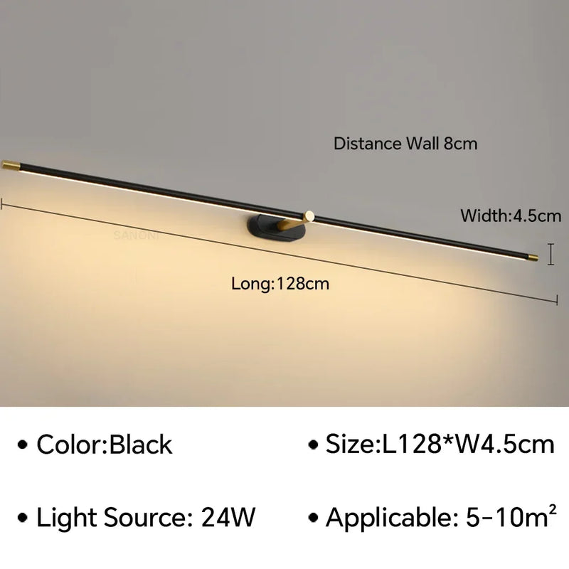 Axyaa Slim Wall Sconce Lamps Mirror Bathroom Bedroom Bedside Ceiling Light