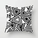 Geometric Black Yellow Cushion Covers - Axyaa Modern 18" Throw Pillow Case