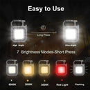 Axyaa Mini LED Magnetic Keychain Work Light, 7 Modes, Rechargeable 500mAh - Outdoor Spotlight