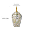 Axyaa Golden Ceramic Luxury Vase Storage Bottle Flowerpot Ornament