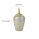 Axyaa Golden Ceramic Luxury Vase Storage Bottle Flowerpot Ornament