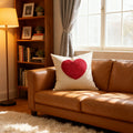 Axyaa Love Embroidered Valentine's Day Pillowcase Red White Lovers Towel Throw Cushion Cover