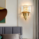 Axyaa Modern Luxury Crystal Wall Lamp for Living Room TV Bedroom Night Lighting
