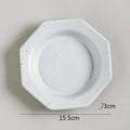 Axyaa Octagonal Ceramic Dessert Plate: Vintage Serving Tableware for Restaurant and Home