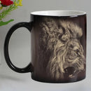 Axyaa Lion Ceramic Color Changing Coffee Mug, Funny Novelty Gift, Magic Tea Cup