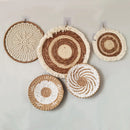 Axyaa Nordic Rattan Wall Basket Decor - Hanging Ornament and Crafted Wall Frame