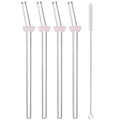 Axyaa Glass Straw Set - Summer Vacation Cocktail Kit with Cleaning Brush