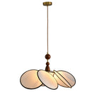 Axyaa Retro Petal Fabric Chandeliers - Elegant Wood Pendant Lights for Home Decor