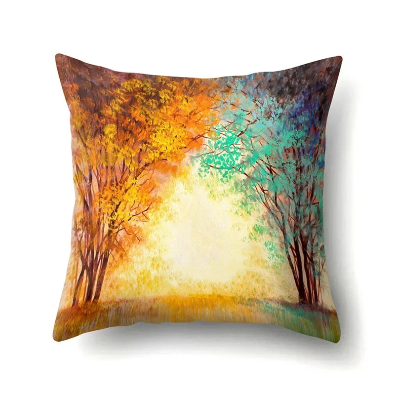Axyaa Snowflake Christmas Cushion Cover 45*45cm - Four Seasons Scenery Decoration Pillow Case