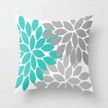 Axyaa Red Yellow Blue Floral Geometric Pillowcase 45*45cm