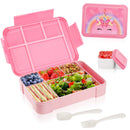 Axyaa Kids Bento Box: 6-Compartment Leakproof Lunchbox with Sauce Jar