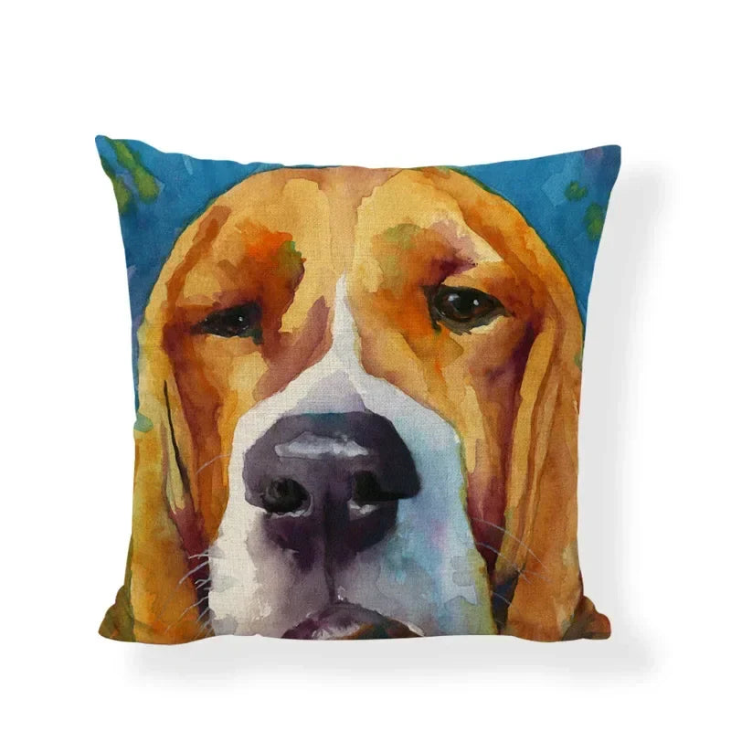 Axyaa Black White Dog Cushion Covers - Home Decor Pillow Cases