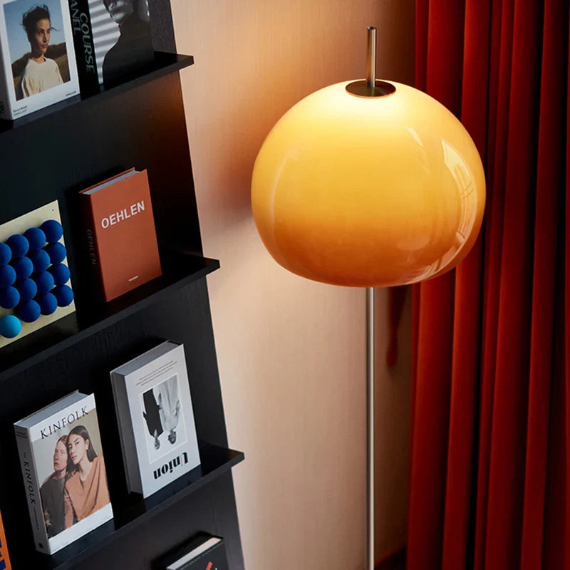 Axyaa Retro Glass Table Lamp Gradient Orange Mushroom LED Floor Lamp
