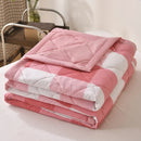 Axyaa Striped Checkered Thin Summer Blanket | Skin-Friendly & Cool Blanket