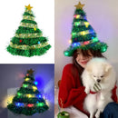 Axyaa LED Christmas Tree Ribbon Santa Hat: Festive Light-Up Holiday Cap for Xmas Party