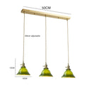 Axyaa Green Glass LED Pendant Lights with Copper Finish