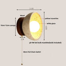 Axyaa LED Wall Light with Wood Base, Natural Yellow Travertine, Modern Nordic Design