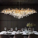 Axyaa Crystal Teardrop Chandelier: Elegant Glass Pendant Lamp for Bedroom Ceiling Lighting