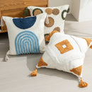 Axyaa Velvet Embroidered Tassel Pillowcase - Bohemian Style Headboard Cushion Cover