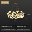 Axyaa Nordic Ginkgo Leaf LED Chandelier for Modern Interior Lighting