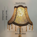 Axyaa European Retro Fabric Lampshade with Bead Tassel Accents
